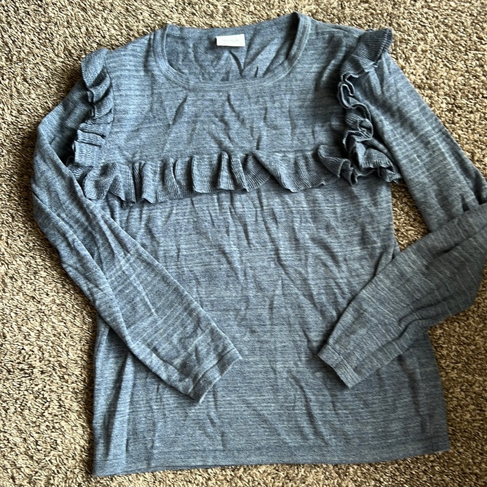 Healthier Blue Ruched long sleeve shirt